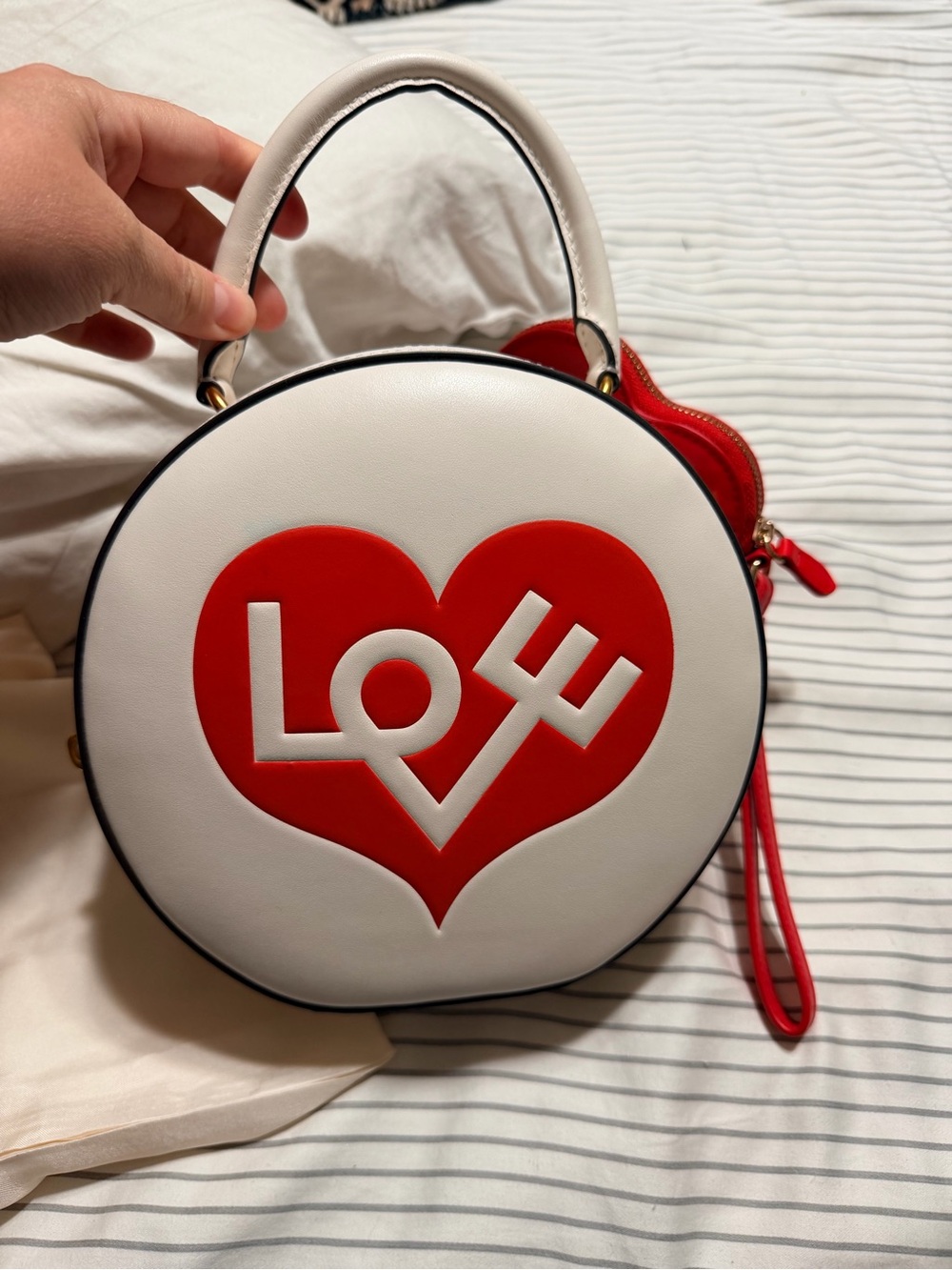 Alexander Girard x Kate Spade Heart Embossed Hand Bag